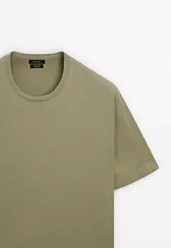 Базовая футболка SHORT SLEEVE Massimo Dutti, зеленый