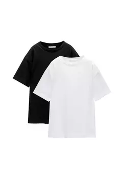 Базовая футболка SHORT SLEEVE, PACK OF 2 PULL&BEAR, белый