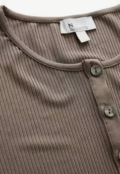 Базовая футболка SHORT SLEEVE PREMIUM HENLEY REGULAR FIT Next, коричневый