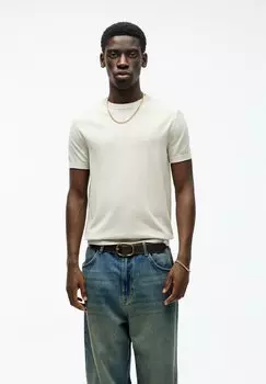 Базовая футболка Short Sleeve PULL&BEAR, камень