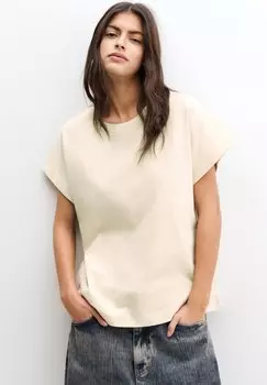 Базовая футболка SHORT SLEEVE PULL&BEAR, песочный