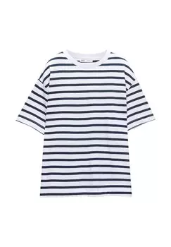 Базовая футболка SHORT SLEEVE PULL&BEAR, темно-синий