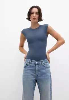 Базовая футболка SHORT SLEEVE PULL&BEAR, темно-синий