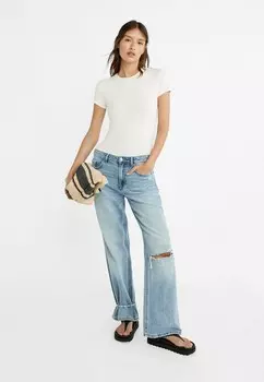 Базовая футболка SHORT SLEEVE Stradivarius, белый