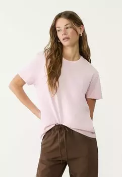 Базовая футболка SHORT SLEEVE Stradivarius, светло-розовый