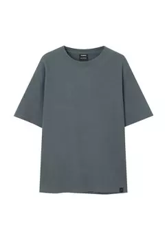 Базовая футболка Short Sleeve Textured PULL&BEAR, вечнозеленая