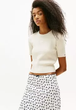 Базовая футболка SHORT SLEEVE Tommy Jeans, бежевый