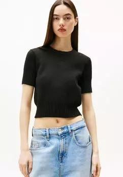 Базовая футболка SHORT SLEEVE Tommy Jeans, черный