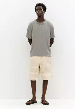 Базовая футболка SHORT SLEEVE TRIMMED PULL&BEAR, серый