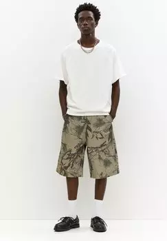 Базовая футболка SHORT SLEEVE TRIMMED PULL&BEAR, белый