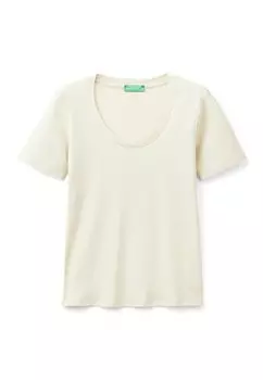 Базовая футболка SHORT SLEEVE United Colors of Benetton, бежевый