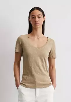 Базовая футболка SHORT SLEEVE V-NECK Marc O'Polo, бежевый