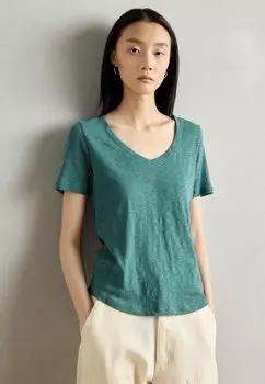 Базовая футболка SHORT SLEEVE V NECK Marc O'Polo, темно-зеленый