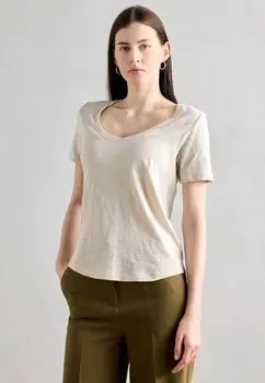 Базовая футболка SHORT SLEEVE V NECK Marc O'Polo, песочный