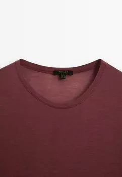 Базовая футболка SHORT-SLEEVED Massimo Dutti, Бордо
