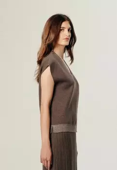 Базовая футболка SHORT SLEEVED V NECK Rodier, коричневый