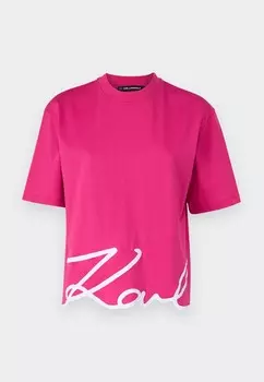 Базовая футболка SIGNATURE HEM KARL LAGERFELD, розовый