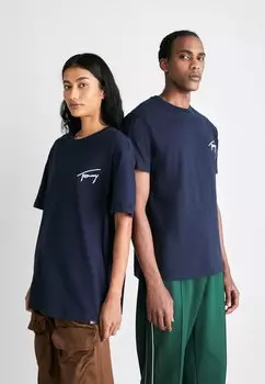 Базовая футболка SIGNATURE UNISEX Tommy Jeans, тёмно-синий