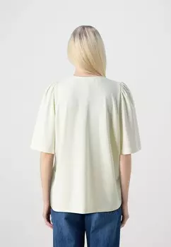 Базовая футболка SLFRANA V NECK Selected, кремовый