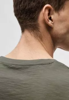 Базовая футболка Slhaspen O-Neck Selected, оливковый