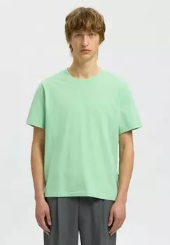 Базовая футболка SLHASPEN O NECK TEE Selected Homme, светло-зеленый