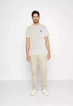 Базовая футболка Slhreg-Ripley Ss Emb Selected, бежевый