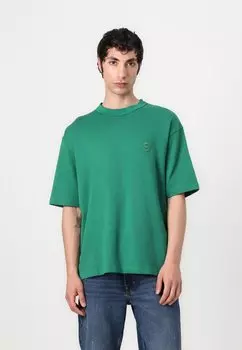 Базовая футболка SLHRELAXCHESTER SS BINDING O NECK Selected Homme, зеленый