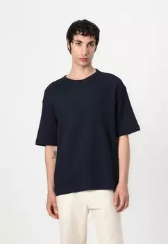 Базовая футболка SLHRELAXLEON BINDING O NECK TEE Selected Homme, темно-синий
