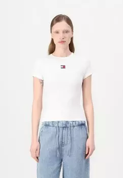 Базовая футболка SLIM BADGE TEE Tommy Jeans, слоновая кость