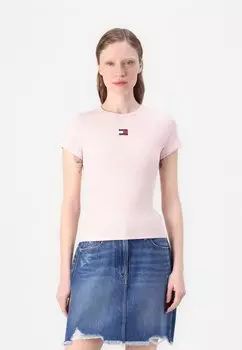Базовая футболка SLIM BADGE TEE Tommy Jeans, фуксия