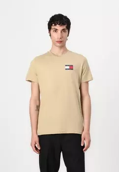 Базовая футболка SLIM ESSENTIAL FLAG TEE Tommy Jeans, бежевый