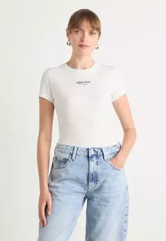 Базовая футболка SLIM ESSENTIAL LOGO TEE Tommy Jeans, кремовый