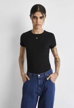 Базовая футболка SLIM ESSENTIAL Tommy Jeans, черный