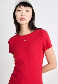 Базовая футболка SLIM ESSENTIAL Tommy Jeans, красный