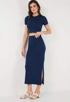 Базовая футболка SLIM FIT SET LELA, темно-синий