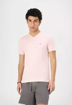 Базовая футболка SLIM JASPE V NECK TEE Tommy Jeans, розовый
