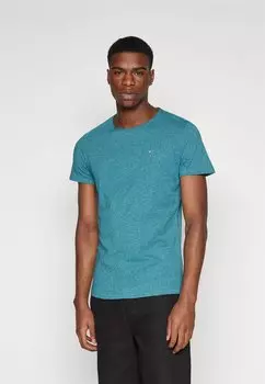 Базовая футболка Slim Jasper Neck Tommy Jeans, цвет timeless teal