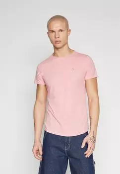 Базовая футболка Slim Jasper Neck Tommy Jeans, цвет tickled pink