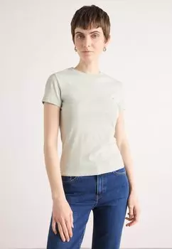 Базовая футболка SLIM LINEAR TEE Tommy Jeans, светло-зеленый