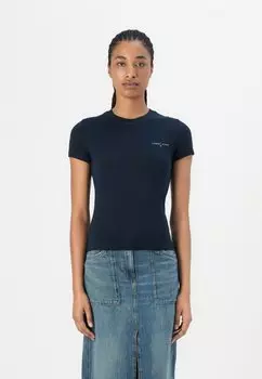 Базовая футболка SLIM LINEAR TEE Tommy Jeans, темно-синий