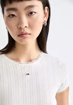 Базовая футболка SLIM TEE Tommy Jeans, молочный