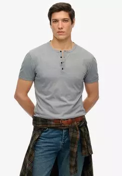 Базовая футболка SLUB SHORT SLEEVE GRANDAD Superdry, темно-серый