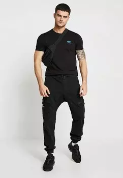 Базовая футболка Small Logo Alpha Industries, чёрная/синяя