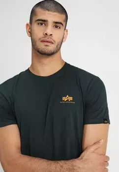 Базовая футболка Small Logo Alpha Industries, тёмный бензин