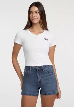 Базовая футболка SNAP SLIM Guess Jeans, белый