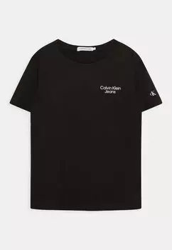 Базовая футболка Stack Logo Calvin Klein, ck черная