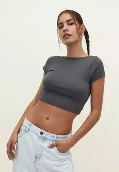 Базовая футболка Stradivarius, темно-серый