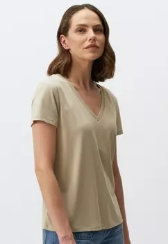 Базовая футболка STRAIGHT FIT V NECK SHORT SLEEVED Jimmy Key, бежевый