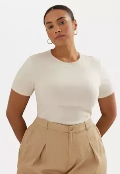 Базовая футболка STRETCH COTTON TEE Lauren Ralph Lauren Woman, молочный