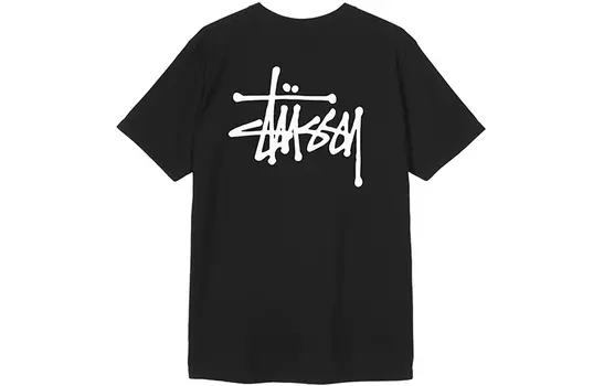 Базовая футболка Stussy, Marine Blue with White Logo